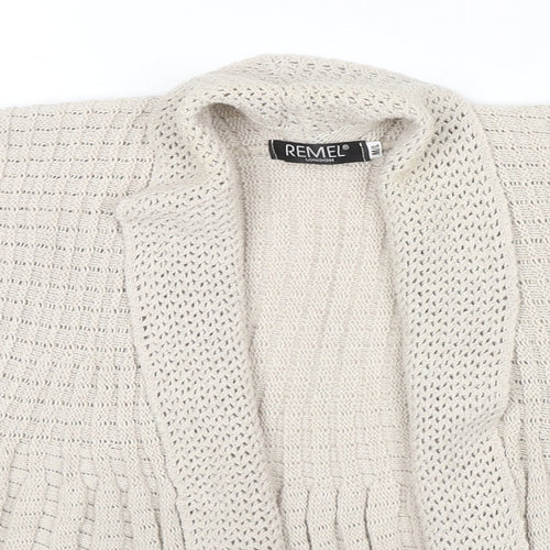 Remel London Womens Beige V-Neck Cotton Cardigan Jumper Size M - Size M/L