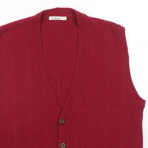 Woolovers Womens Red Scoop Neck Wool Vest Jumper Size M