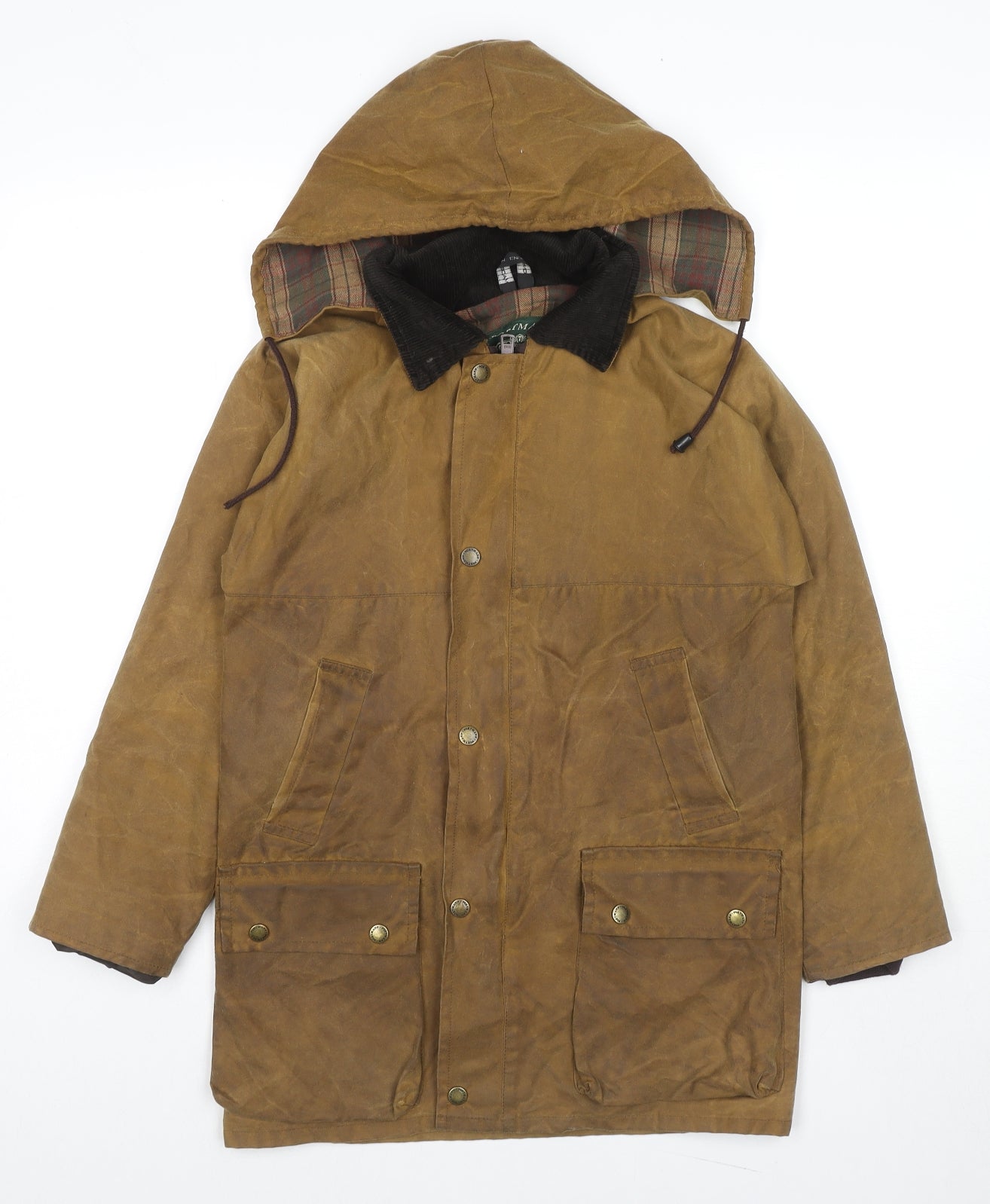 Portmann Boys Brown Jacket Coat Size 13 Years Zip - Waxed