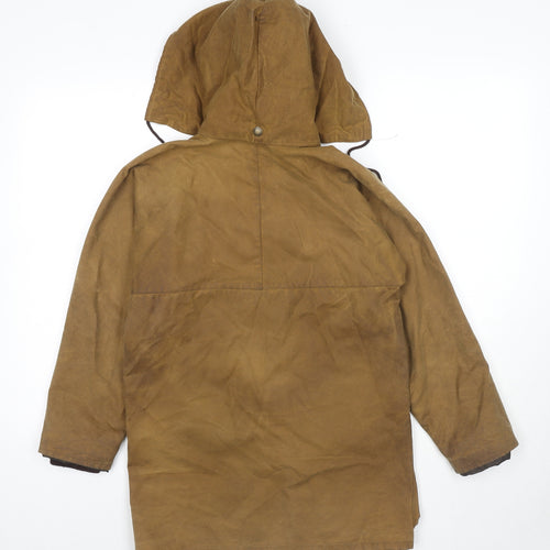Portmann Boys Brown Jacket Coat Size 13 Years Zip - Waxed
