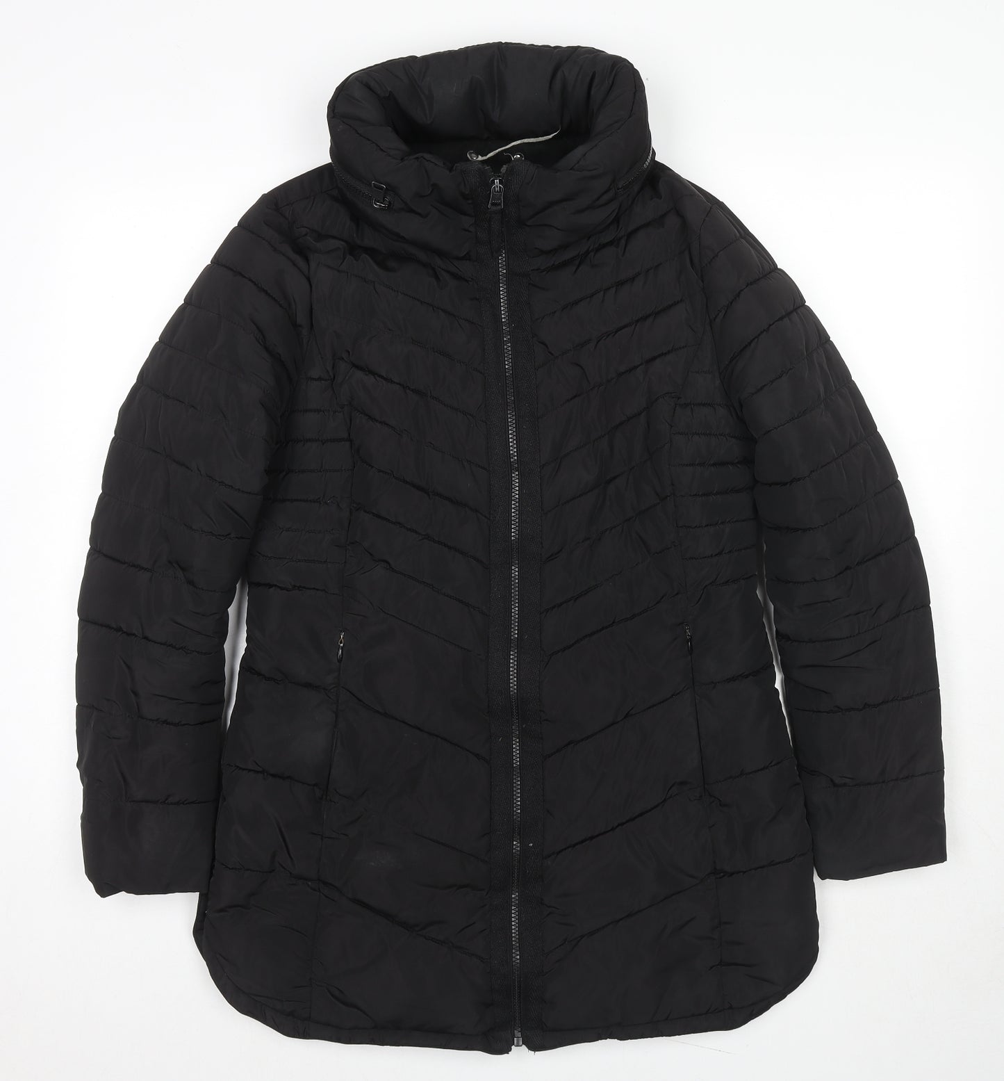 NEXT Womens Black Puffer Jacket Jacket Size 12 Zip
