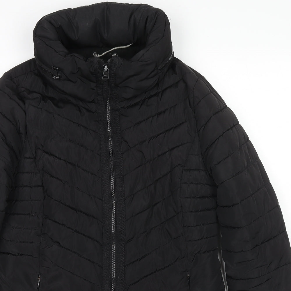 NEXT Womens Black Puffer Jacket Jacket Size 12 Zip