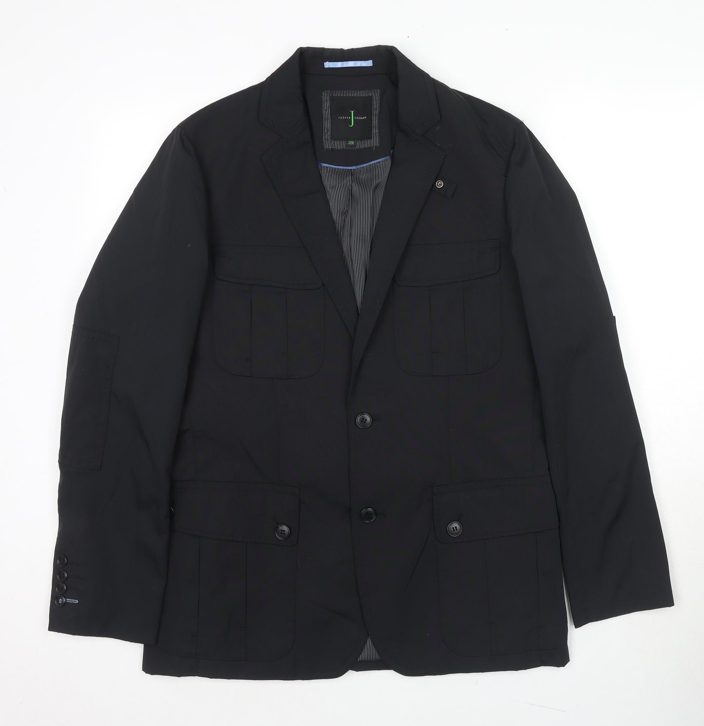 Jasper Conran Mens Black Jacket Blazer Size M Button - Label size 38R