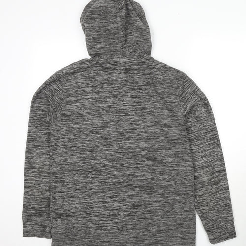 NEXT Mens Grey Striped Polyester Pullover Hoodie Size L