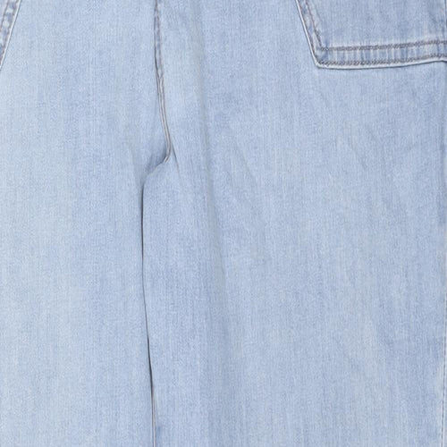 Marks and Spencer Womens Blue Cotton Tapered Jeans Size 18 L28 in Regular Zip