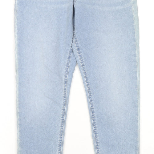 Marks and Spencer Womens Blue Cotton Jegging Jeans Size 8 L26 in Regular Zip