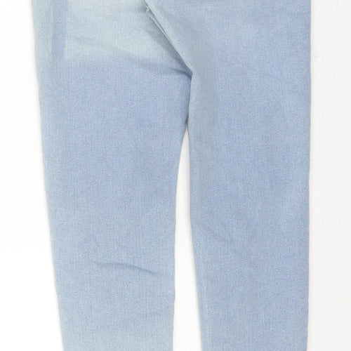 Marks and Spencer Womens Blue Cotton Jegging Jeans Size 8 L26 in Regular Zip