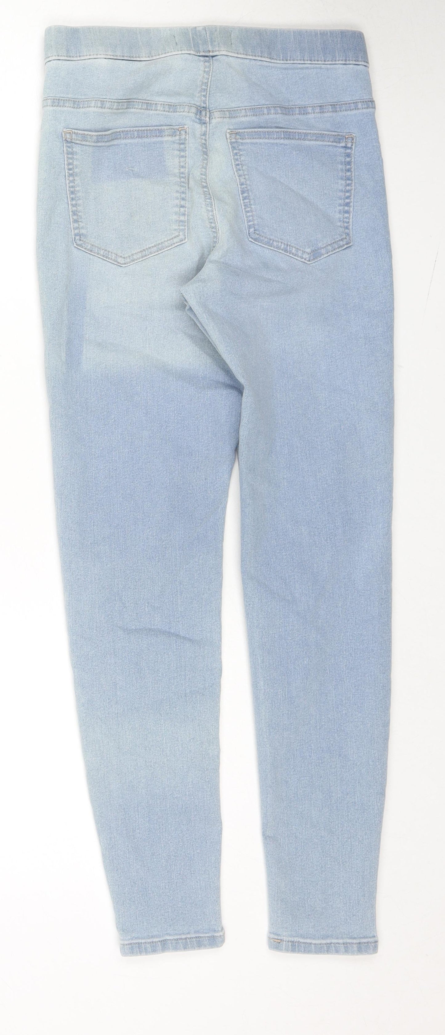 Marks and Spencer Womens Blue Cotton Jegging Jeans Size 8 L26 in Regular Zip