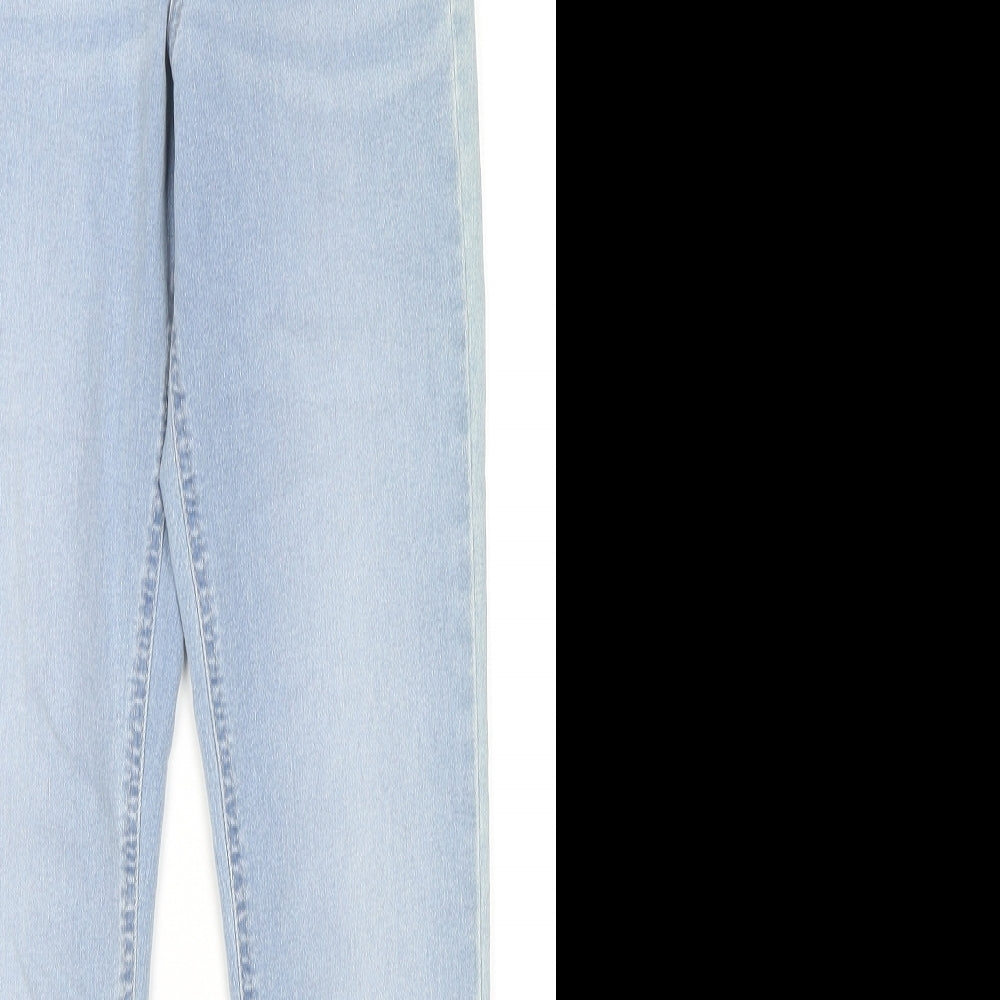 Marks and Spencer Womens Blue Cotton Jegging Jeans Size 8 L26 in Regular Zip