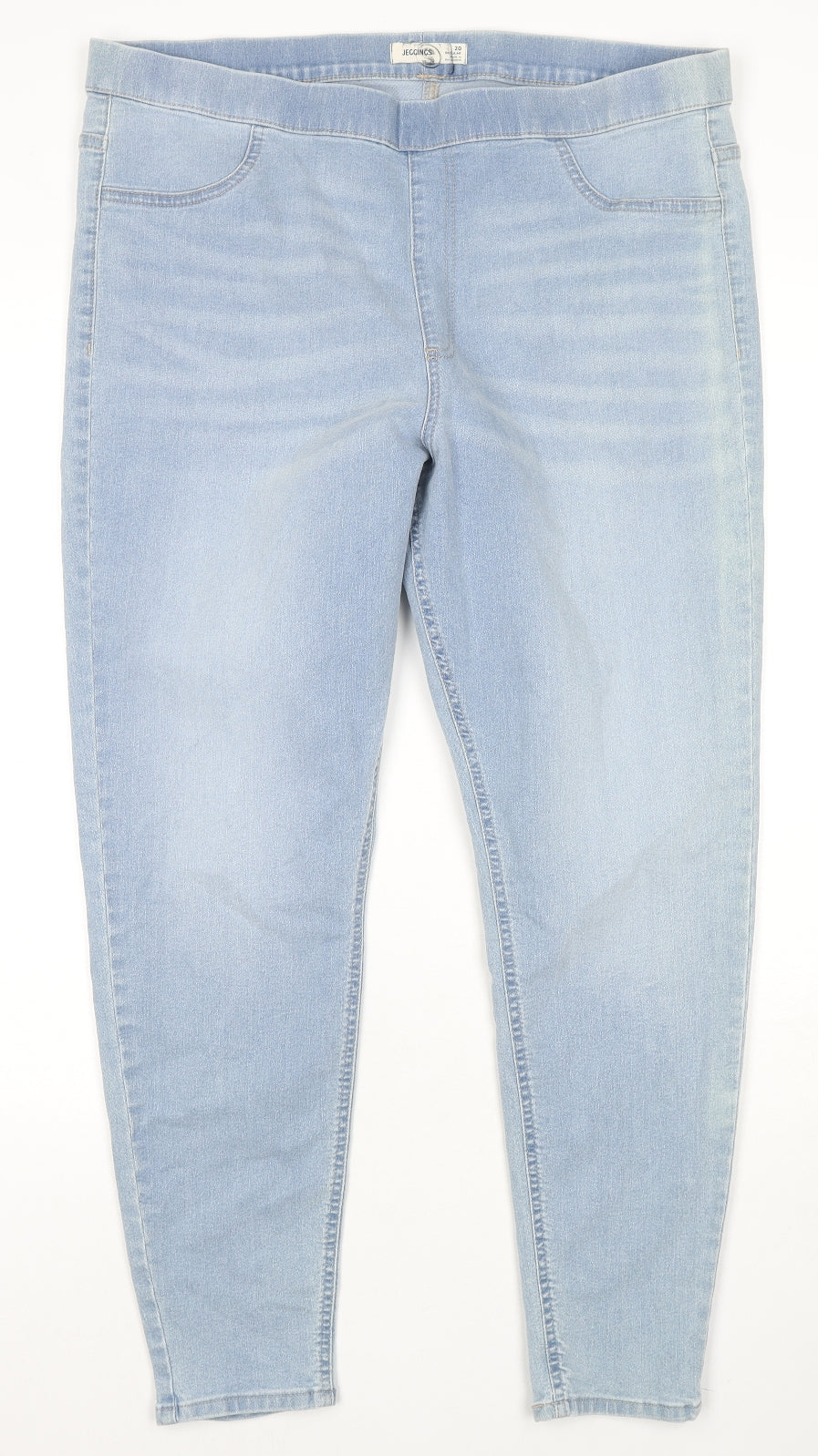 Marks and Spencer Womens Blue Cotton Jegging Jeans Size 20 L28 in Regular