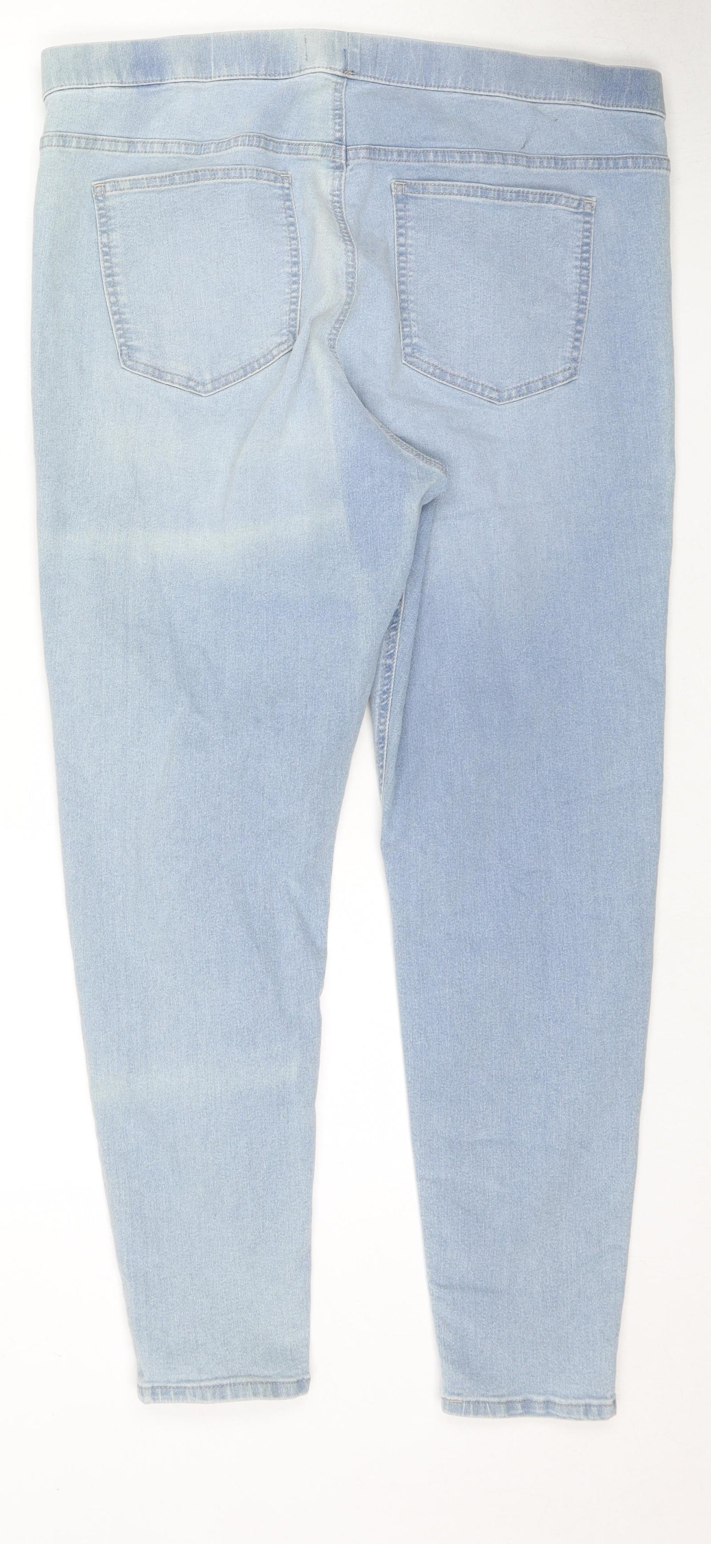 Marks and Spencer Womens Blue Cotton Jegging Jeans Size 20 L28 in Regular