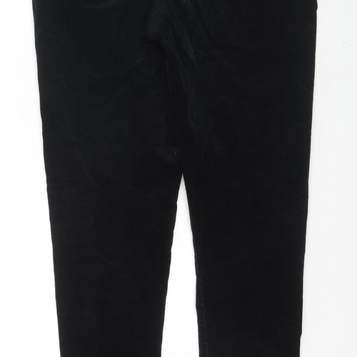 Marks and Spencer Womens Black Polyester Trousers Size 34 in L28 in Regular Zip