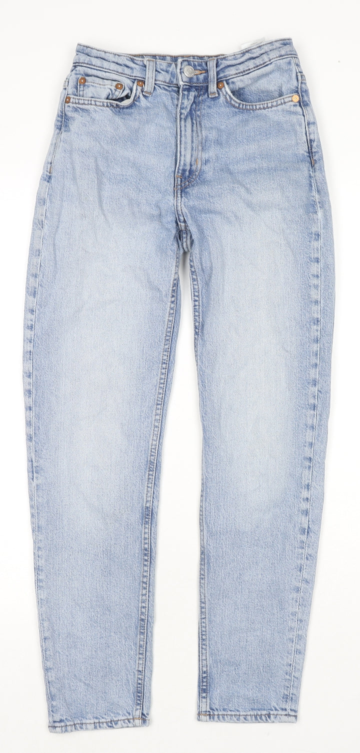 Weekday Womens Blue Cotton Skinny Jeans Size 24 in L28 in Regular Zip