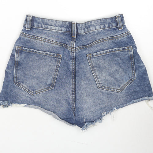 Denim & Co. Womens Blue Cotton Cut-Off Shorts Size 10 L3 in Regular Zip