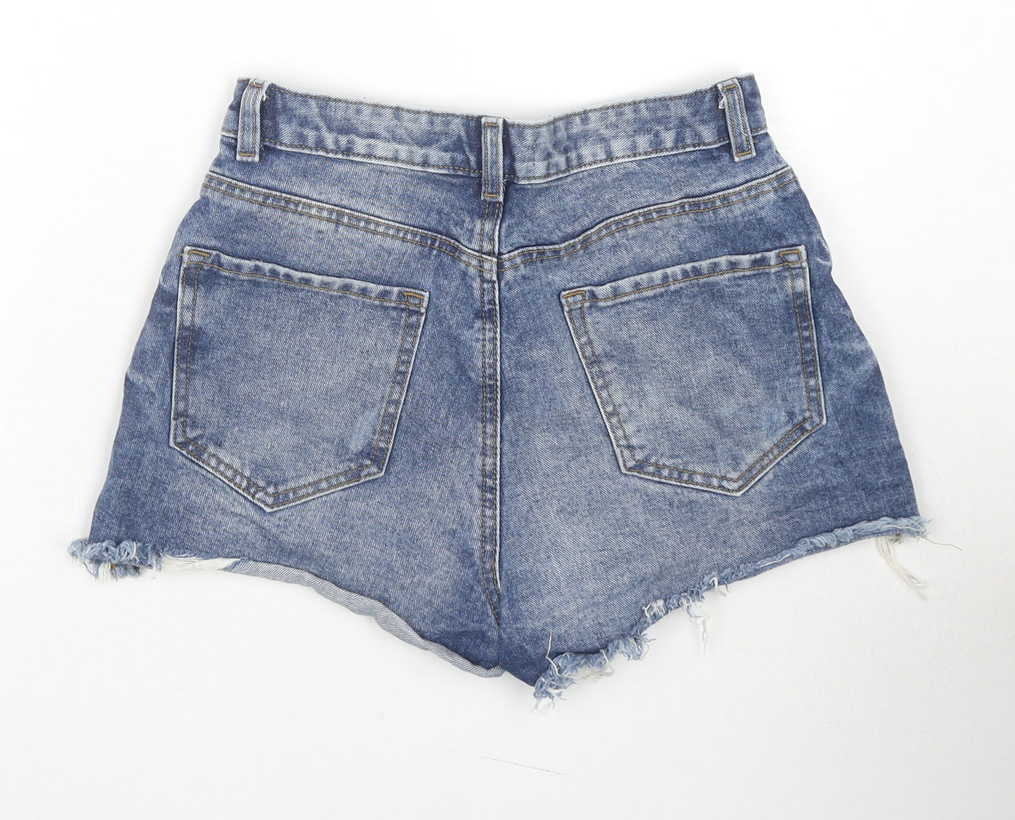 Denim & Co. Womens Blue Cotton Cut-Off Shorts Size 10 L3 in Regular Zip