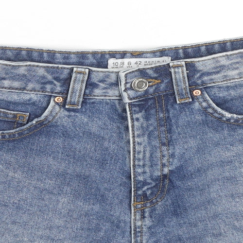 Denim & Co. Womens Blue Cotton Cut-Off Shorts Size 10 L3 in Regular Zip