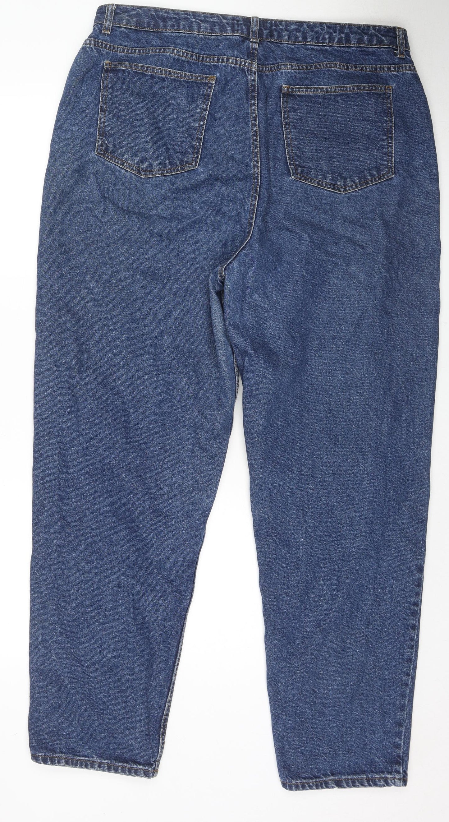 ASOS Curve Womens Black Cotton Straight Jeans Size 18 L32 in Regular Zip