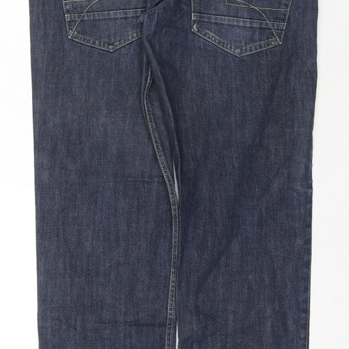 Red Herring Mens Blue Cotton Straight Jeans Size 36 in L31 in Regular Zip