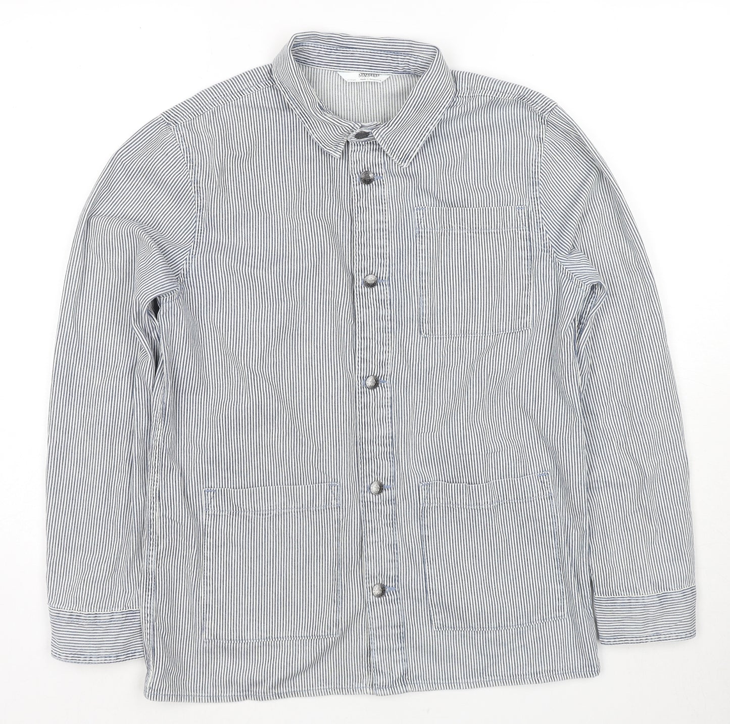 Marks and Spencer Boys Blue Striped Jacket Size 12-13 Years Button