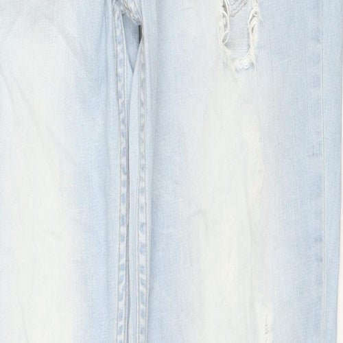 Select Womens Blue Cotton Straight Jeans Size 12 L30 in Regular Zip