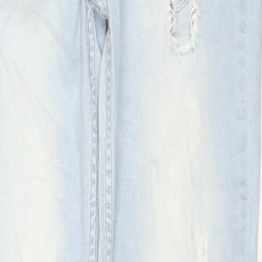 Select Womens Blue Cotton Straight Jeans Size 12 L30 in Regular Zip