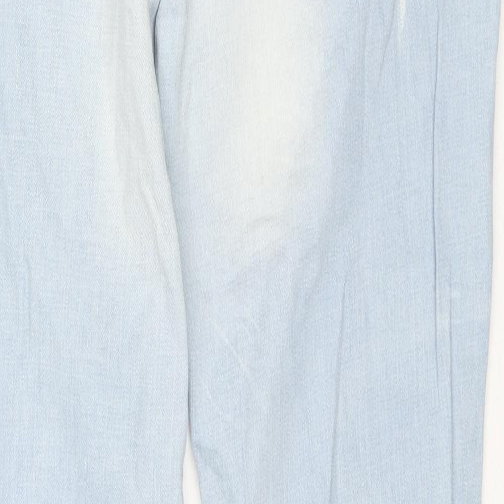 Select Womens Blue Cotton Straight Jeans Size 12 L30 in Regular Zip