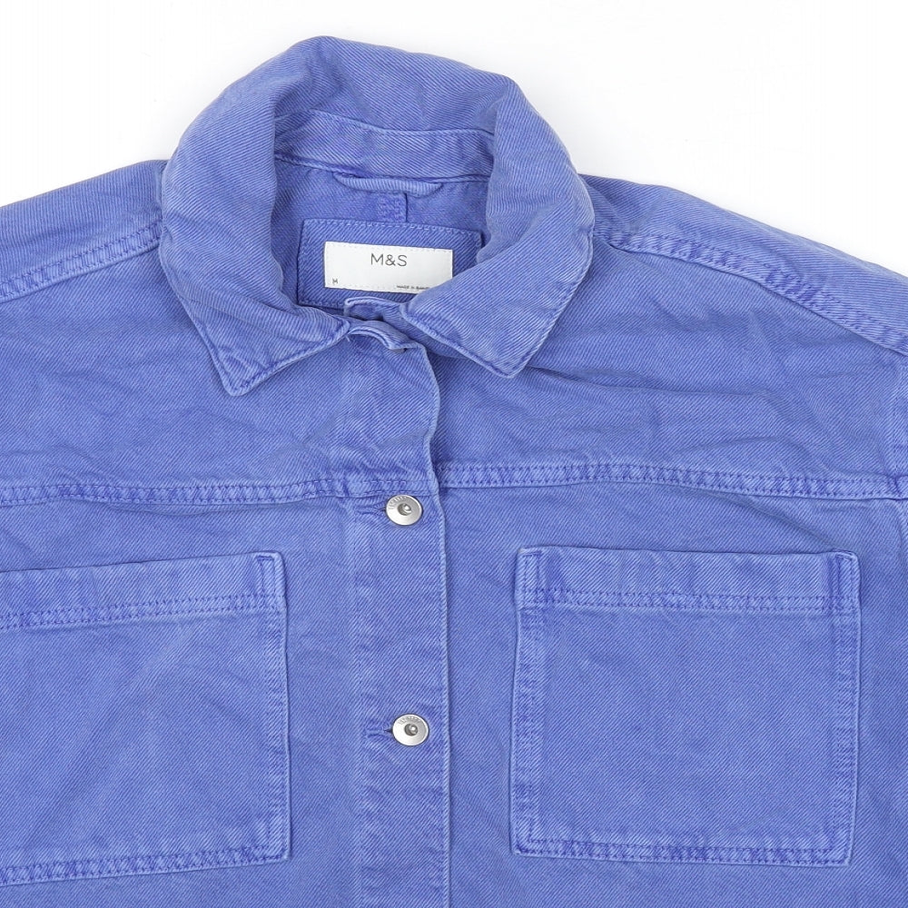 Marks and Spencer Womens Blue Jacket Size M Button