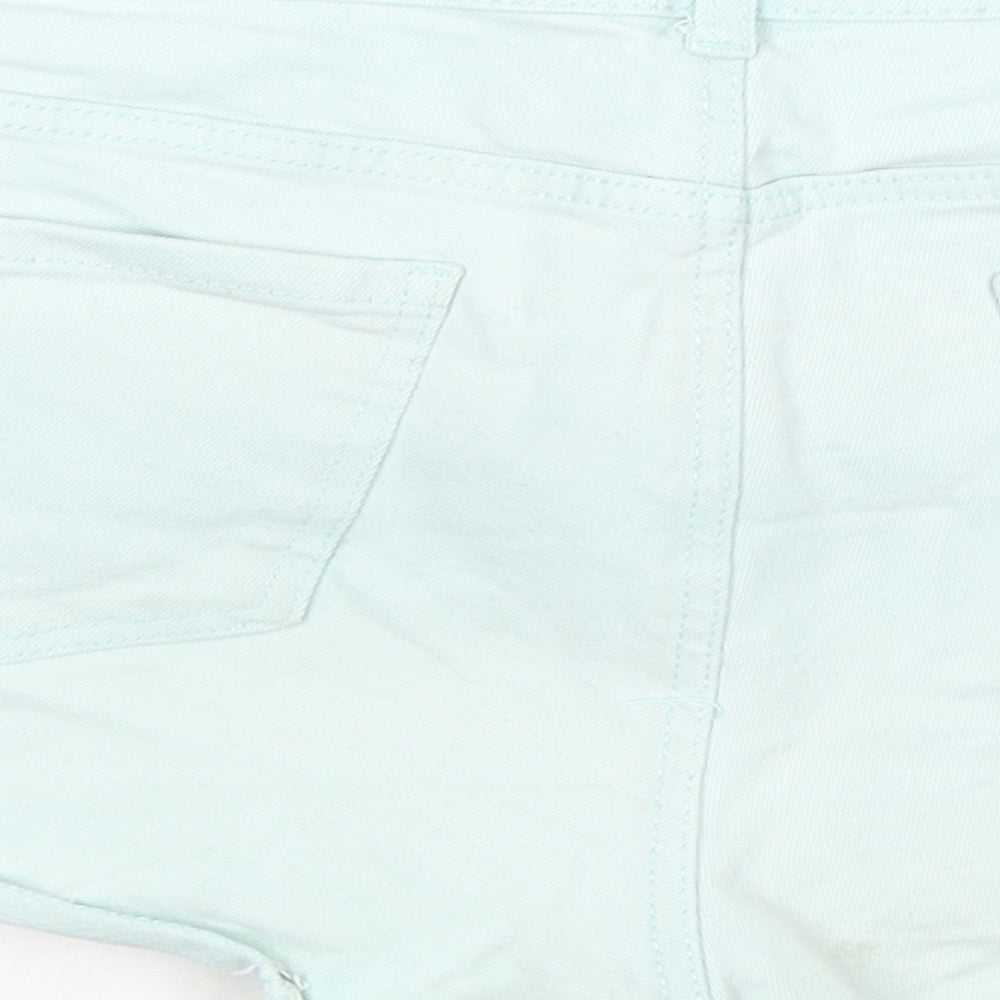 Denim & Co. Womens Blue Cotton Cut-Off Shorts Size 14 L3 in Regular Zip