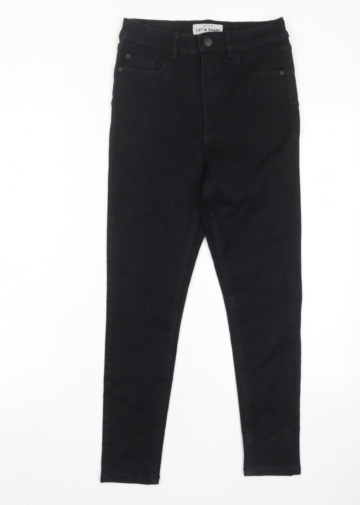 New Look Womens Black Cotton Skinny Jeans Size 10 L25 in Regular Zip - Pockets