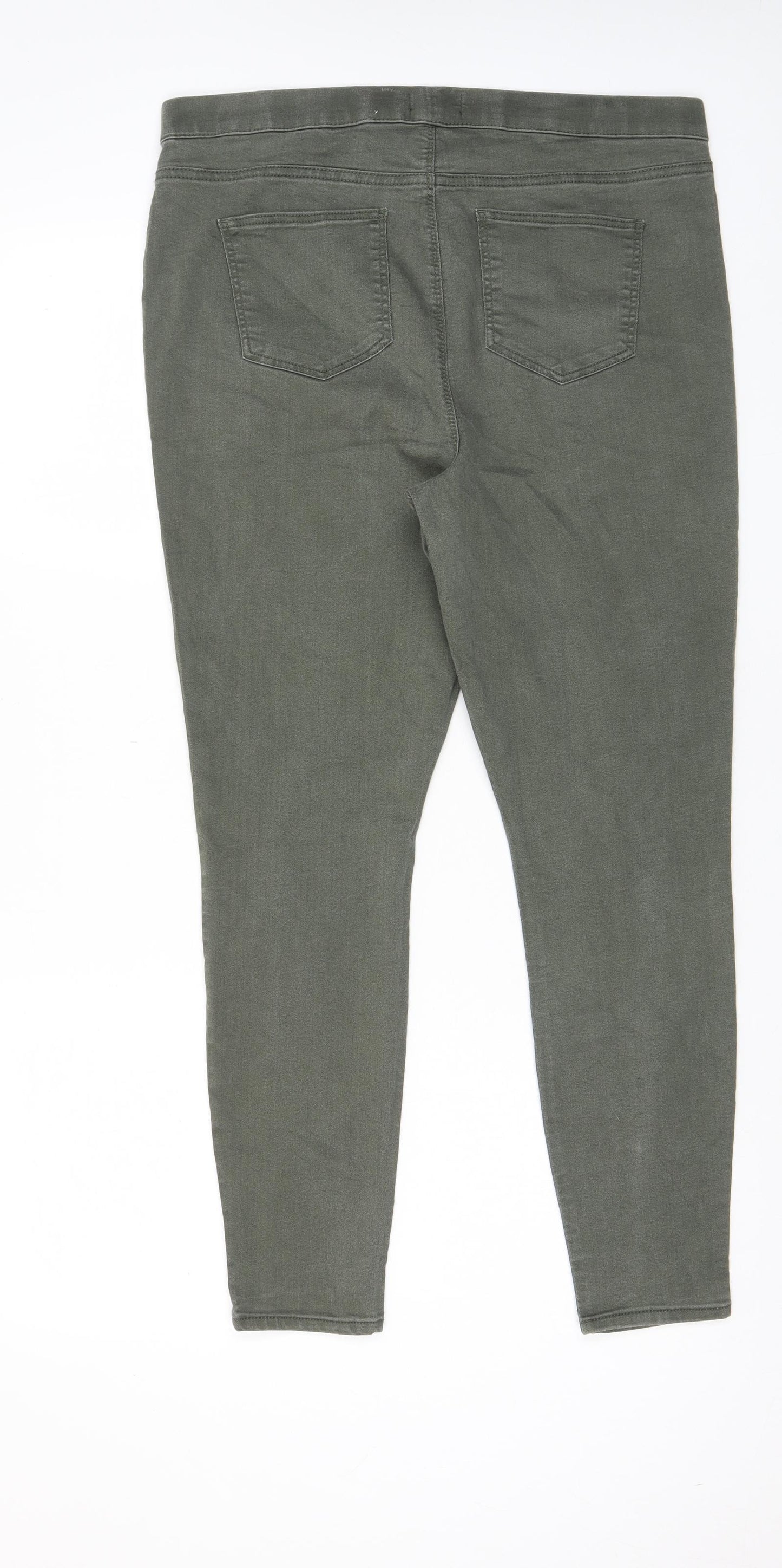 Papaya Womens Green Cotton Jegging Jeans Size 16 L27 in Regular