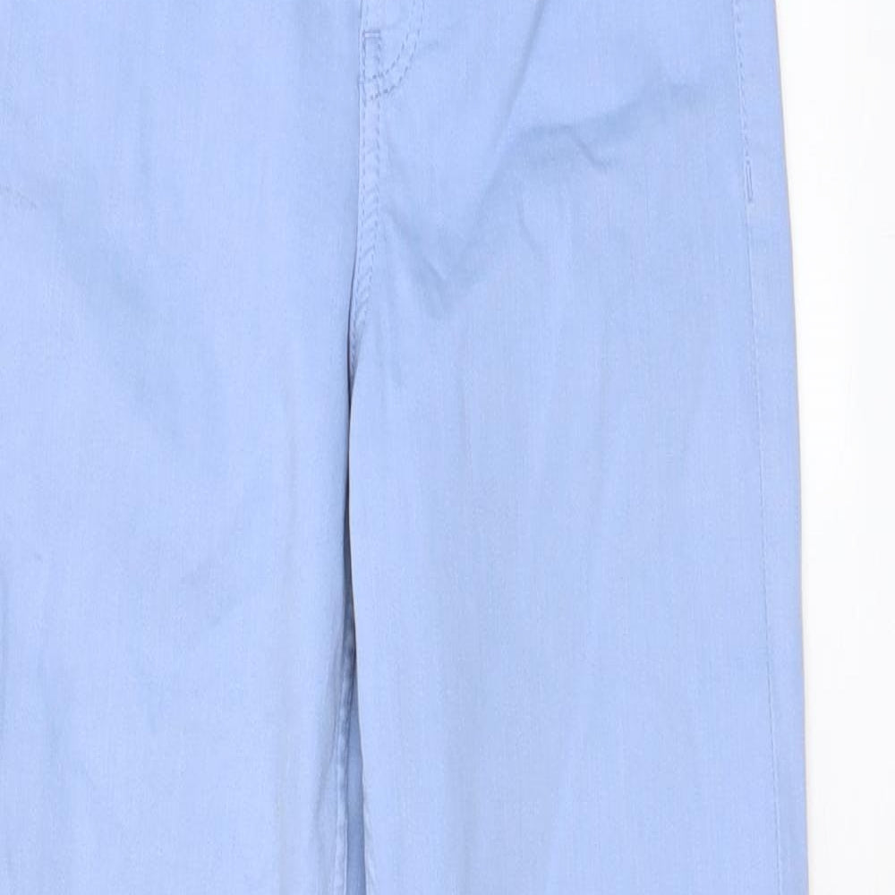 Marks and Spencer Womens Blue Cotton Straight Jeans Size 6 L23 in Regular Zip - Pockets
