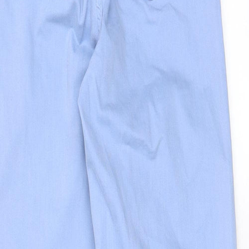 Marks and Spencer Womens Blue Cotton Straight Jeans Size 6 L23 in Regular Zip - Pockets