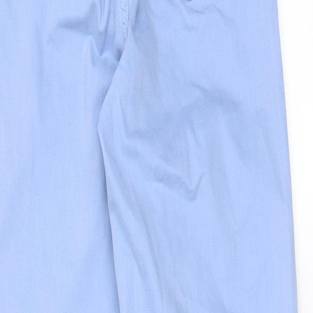Marks and Spencer Womens Blue Cotton Straight Jeans Size 6 L23 in Regular Zip - Pockets