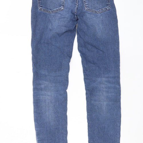 Jack Wills Womens Blue Cotton Skinny Jeans Size 27 in L27 in Regular Zip - Pockets