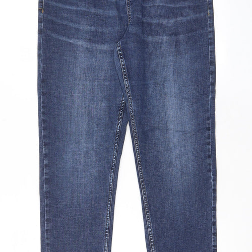 RJR.John Rocha Womens Blue Cotton Skinny Jeans Size 16 L28 in Slim Zip - Pockets
