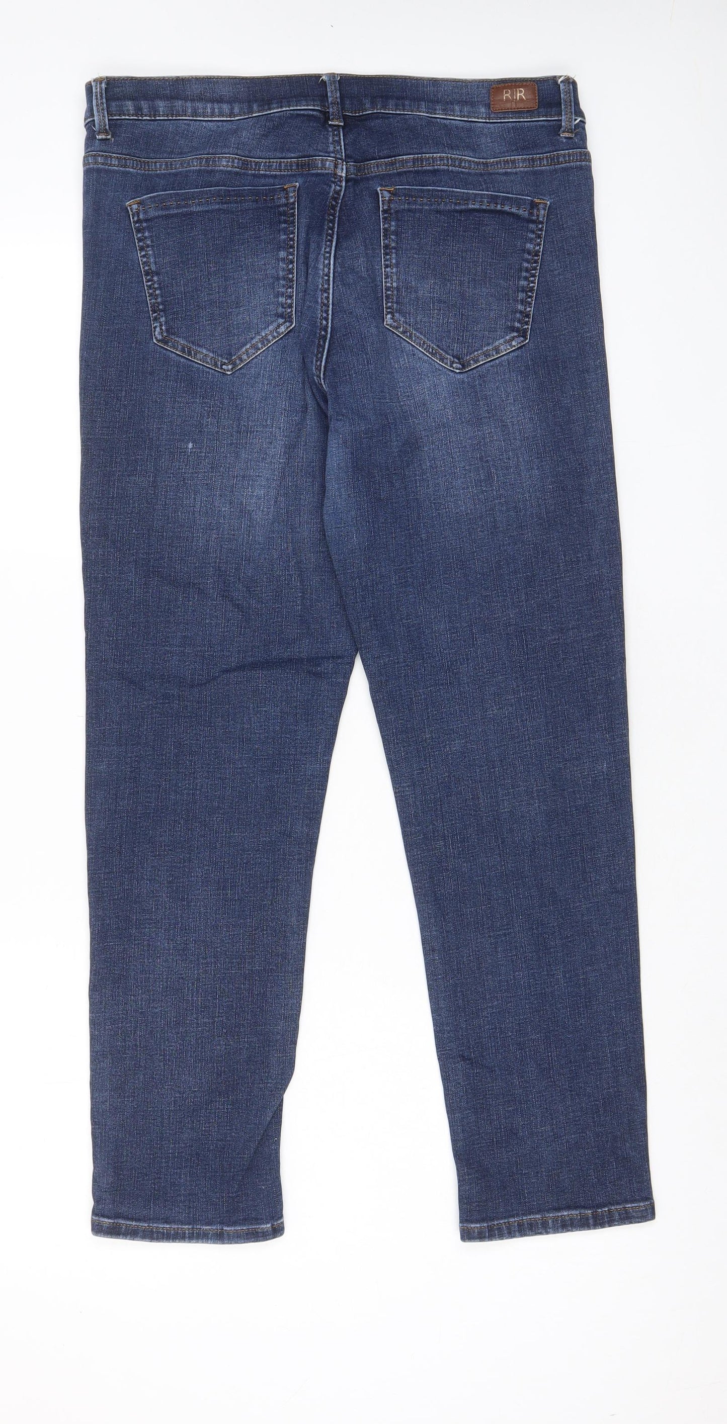 RJR.John Rocha Womens Blue Cotton Skinny Jeans Size 16 L28 in Slim Zip - Pockets