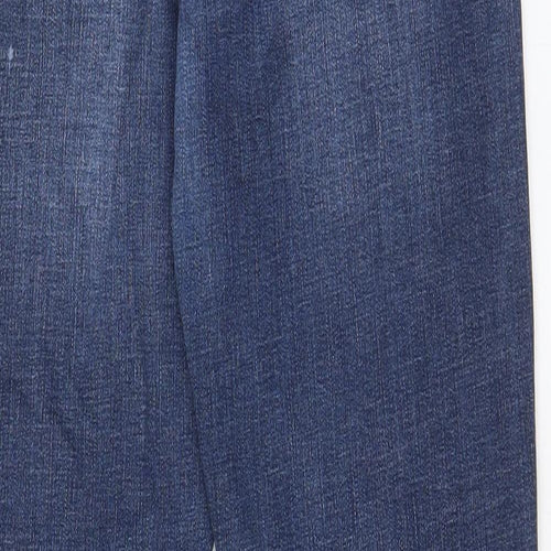 RJR.John Rocha Womens Blue Cotton Skinny Jeans Size 16 L28 in Slim Zip - Pockets