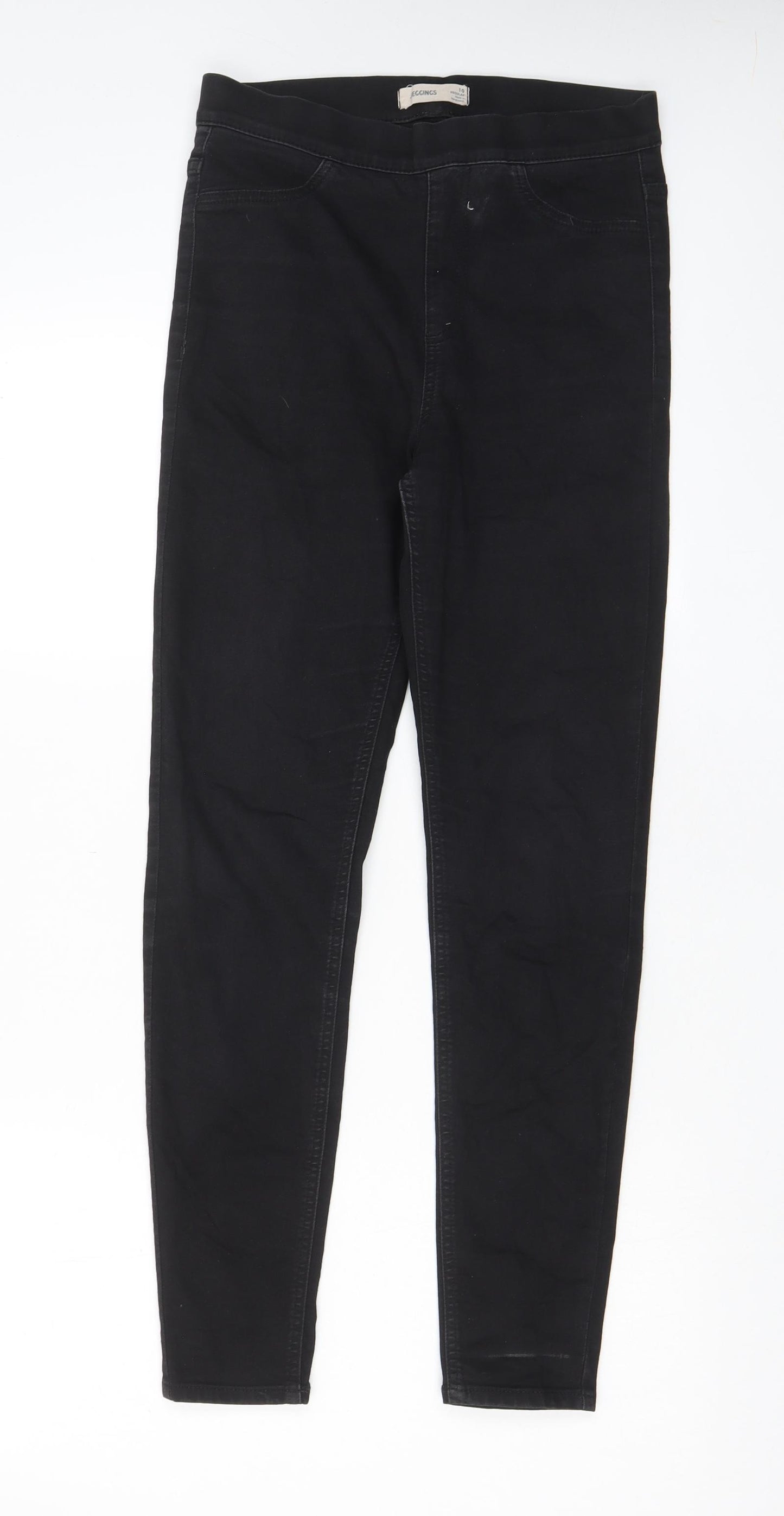Marks and Spencer Womens Black Cotton Jegging Jeans Size 10 L28 in Regular