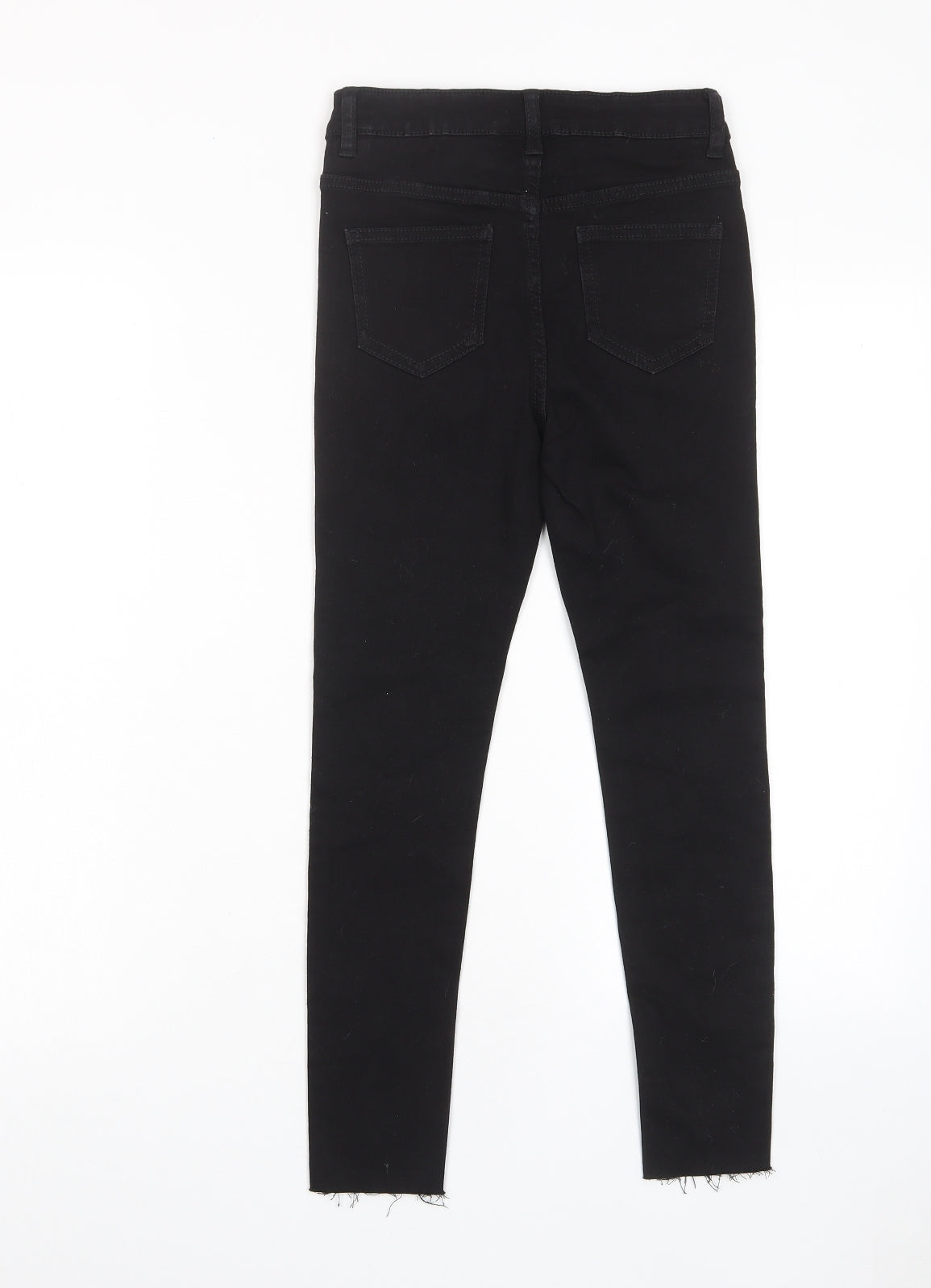 George Girls Black Cotton Skinny Jeans Size 9-10 Years L23 in Regular Zip - Pockets, Adjustable waist