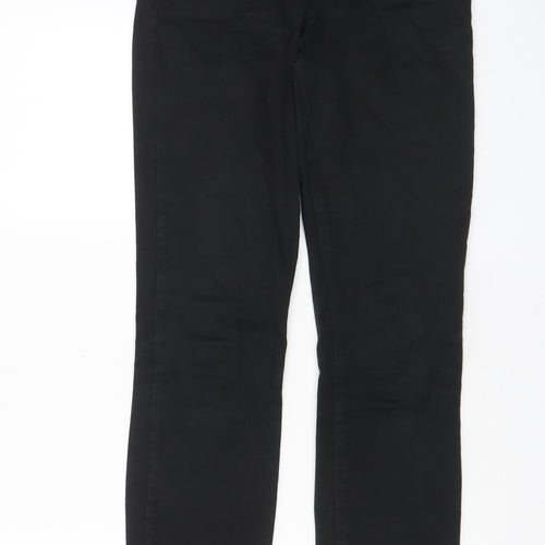 Marks and Spencer Womens Black Cotton Skinny Jeans Size 8 L29 in Regular Zip - Pockets