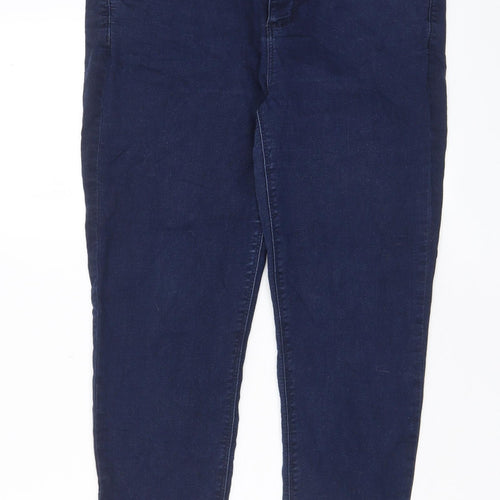 Oasis Womens Blue Cotton Capri Jeans Size 14 L23 in Regular Zip - Pockets