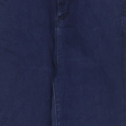 Oasis Womens Blue Cotton Capri Jeans Size 14 L23 in Regular Zip - Pockets