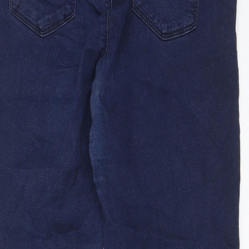 Oasis Womens Blue Cotton Capri Jeans Size 14 L23 in Regular Zip - Pockets