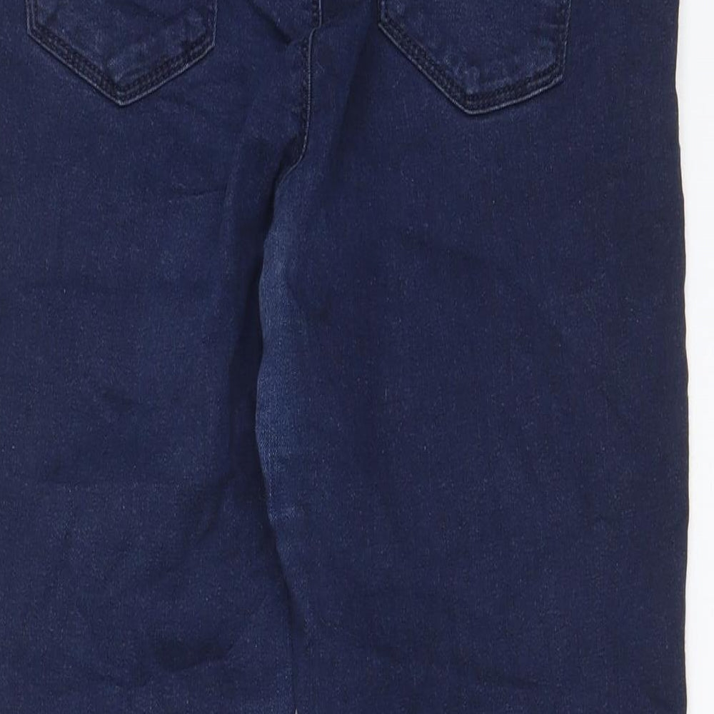 Oasis Womens Blue Cotton Capri Jeans Size 14 L23 in Regular Zip - Pockets