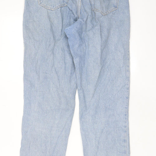 Brave Soul Womens Blue Cotton Straight Jeans Size 10 L28 in Regular Zip - Pockets