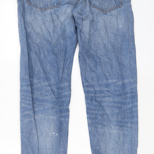 Gap Mens Blue Cotton Tapered Jeans Size 34 in L34 in Regular Zip - Pockets, Logo