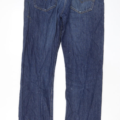 Levi's Mens Blue Cotton Straight Jeans Size 36 in L34 in Regular Zip - Pockets, Logo