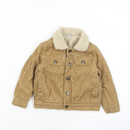 TU Boys Brown Basic Jacket Jacket Size 2 Years Button - 1.5-2 Years