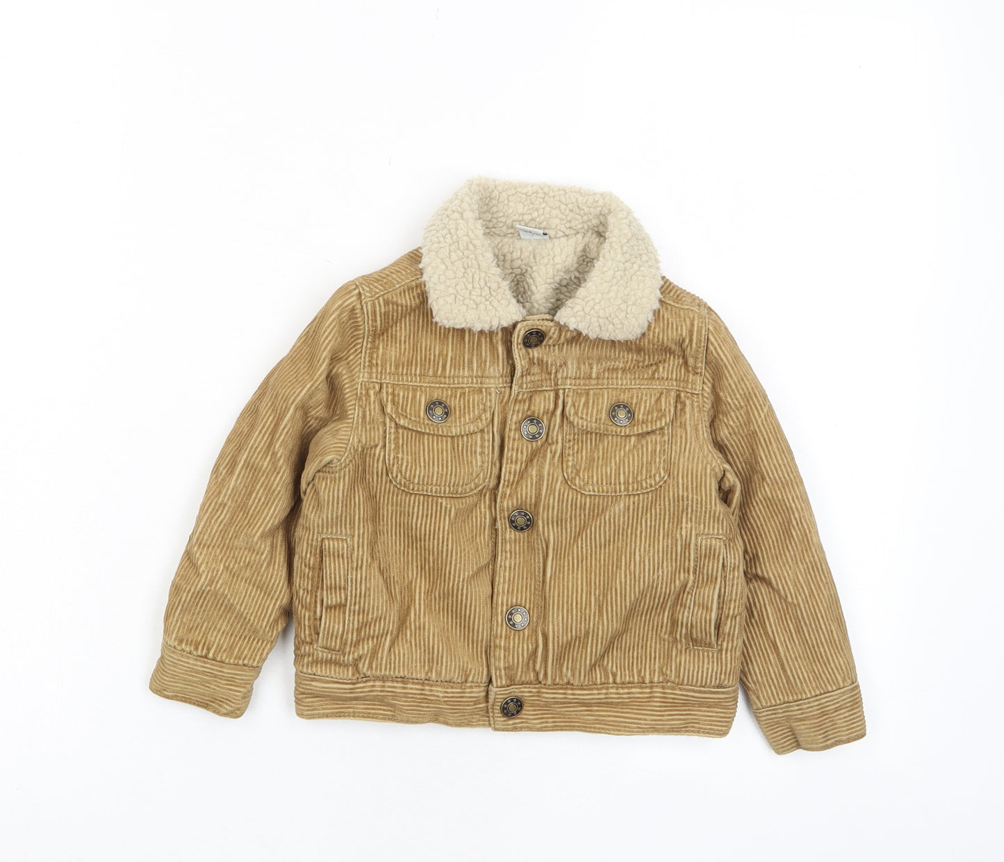 TU Boys Brown Basic Jacket Jacket Size 2 Years Button - 1.5-2 Years