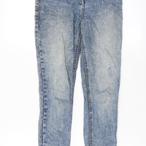 NEXT Womens Blue Cotton Skinny Jeans Size 6 L20 in Regular Zip - Pockets
